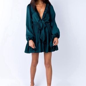 Princess Polly Randi Mini Dress - Teal - Size 8